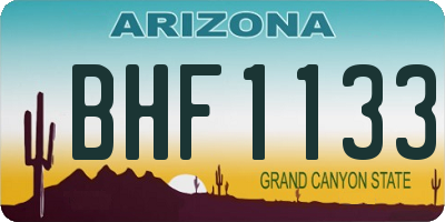 AZ license plate BHF1133