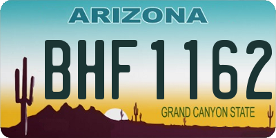 AZ license plate BHF1162
