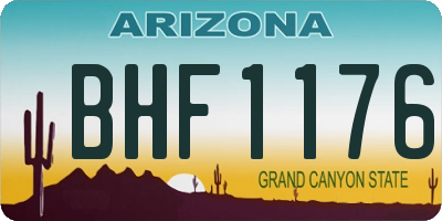 AZ license plate BHF1176