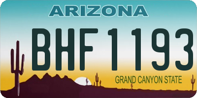 AZ license plate BHF1193