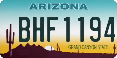 AZ license plate BHF1194