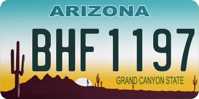 AZ license plate BHF1197