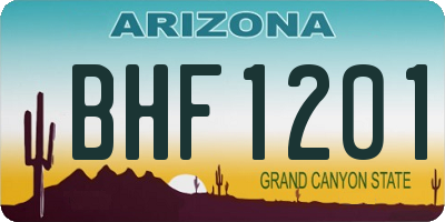 AZ license plate BHF1201