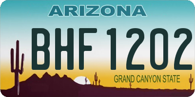 AZ license plate BHF1202