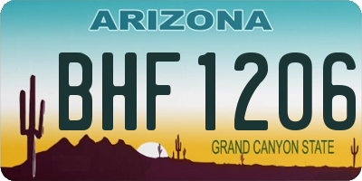 AZ license plate BHF1206