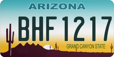 AZ license plate BHF1217