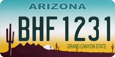 AZ license plate BHF1231