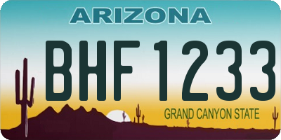 AZ license plate BHF1233