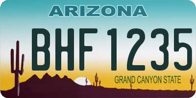 AZ license plate BHF1235