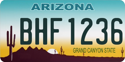 AZ license plate BHF1236