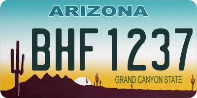AZ license plate BHF1237