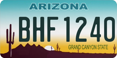 AZ license plate BHF1240