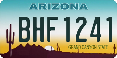 AZ license plate BHF1241