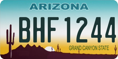 AZ license plate BHF1244