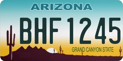 AZ license plate BHF1245