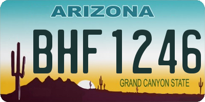 AZ license plate BHF1246