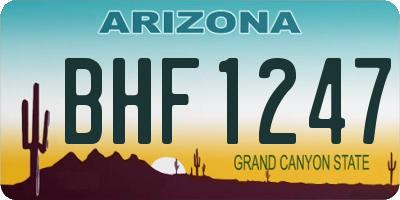 AZ license plate BHF1247