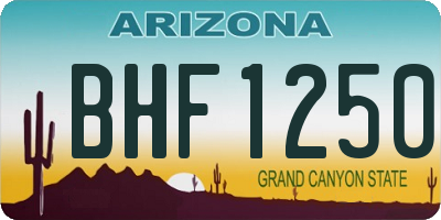 AZ license plate BHF1250