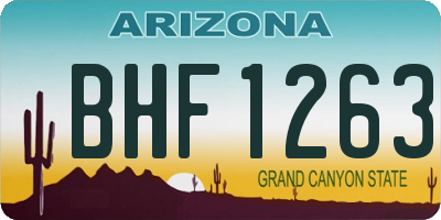 AZ license plate BHF1263