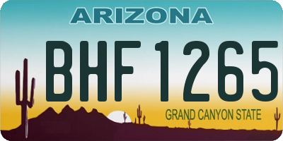 AZ license plate BHF1265