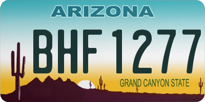 AZ license plate BHF1277