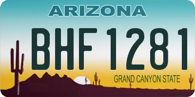AZ license plate BHF1281