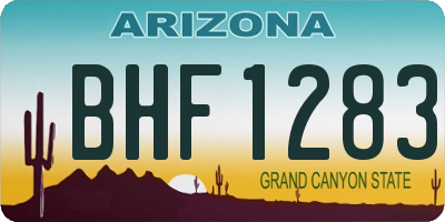 AZ license plate BHF1283