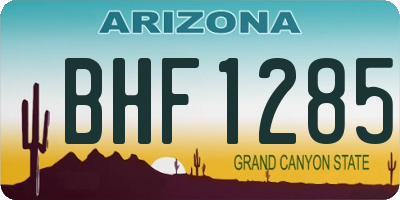 AZ license plate BHF1285