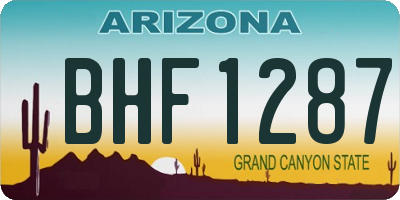 AZ license plate BHF1287