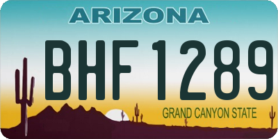 AZ license plate BHF1289