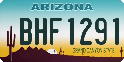 AZ license plate BHF1291