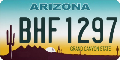 AZ license plate BHF1297