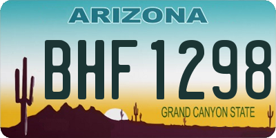 AZ license plate BHF1298