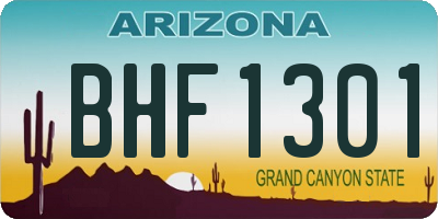 AZ license plate BHF1301