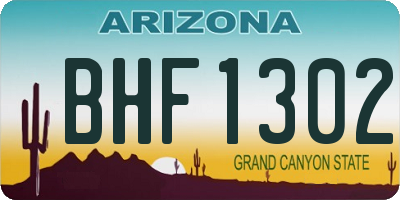 AZ license plate BHF1302