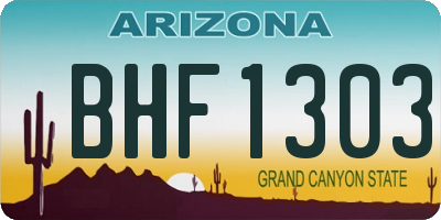 AZ license plate BHF1303