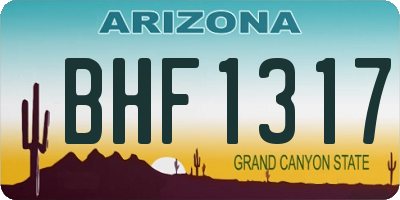 AZ license plate BHF1317