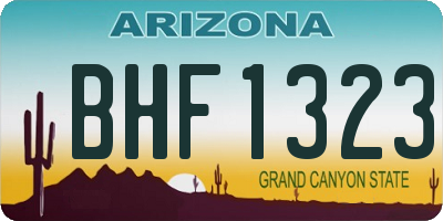 AZ license plate BHF1323