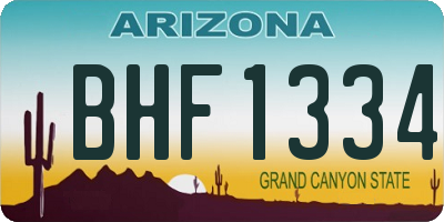 AZ license plate BHF1334