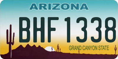 AZ license plate BHF1338