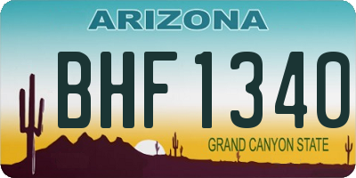 AZ license plate BHF1340