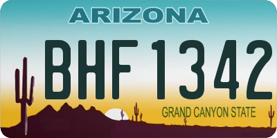 AZ license plate BHF1342