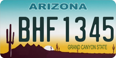 AZ license plate BHF1345