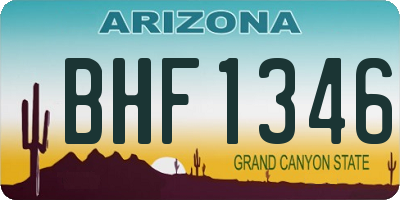 AZ license plate BHF1346