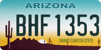 AZ license plate BHF1353