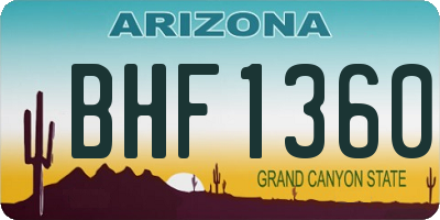 AZ license plate BHF1360