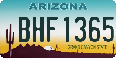 AZ license plate BHF1365