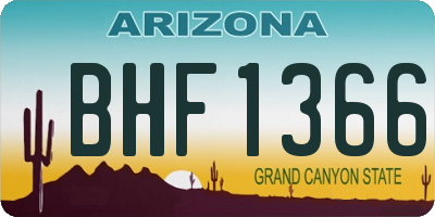 AZ license plate BHF1366