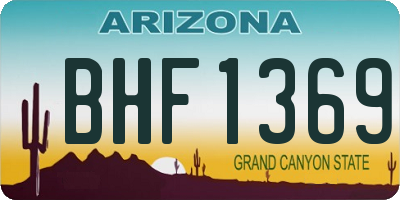AZ license plate BHF1369