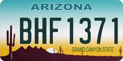 AZ license plate BHF1371